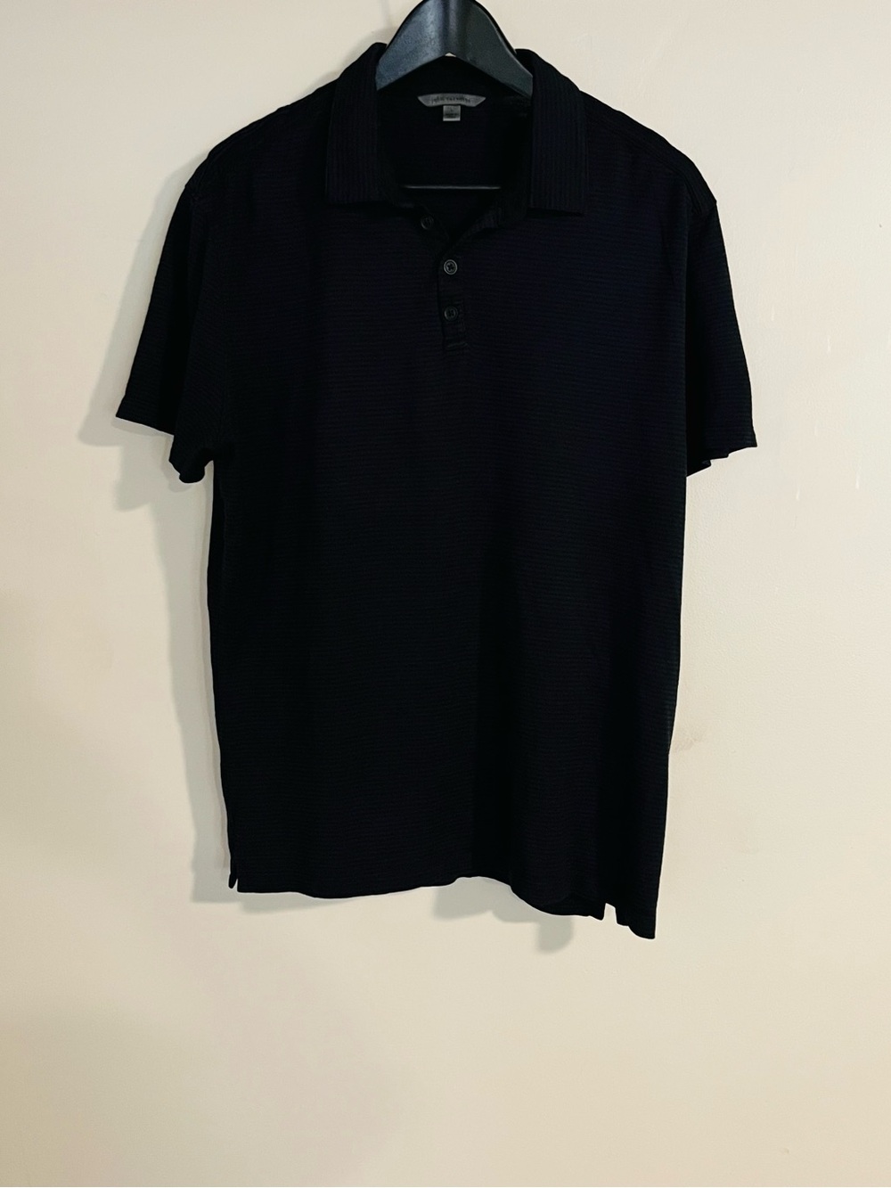 John Varvatos Men’s Classic Silk Cotton Black Polo Shirt Size L